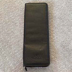 Brooks Brothers Black Leather Zip Tie Case